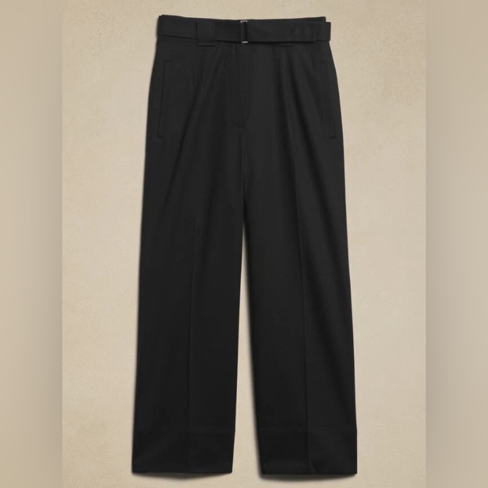 NWT! Banana Republic Black Oceanside Wide-Leg Cropped Pant - #882899